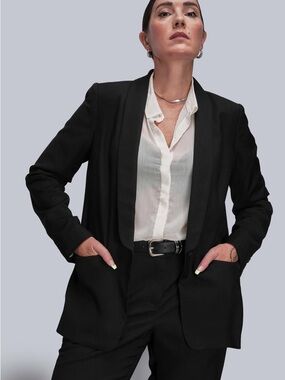 WILDFANG The Empower Black Tux Blazer jacket pockets small classic capsule